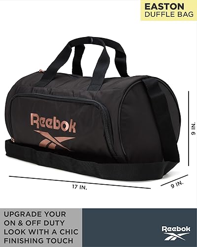 Miniatura 3 de Reebok Bolsa de lona - Bolsa de gimnasio para entrenamiento y viajes, bolsas de lona de tamaño pequeño para mujeres y hombres, Easton Black