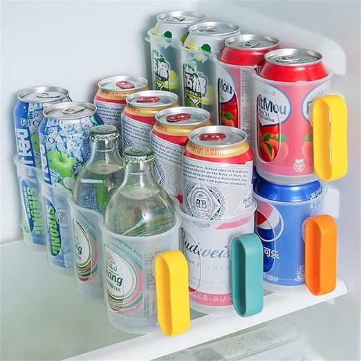 Portable Soda Can Organizer for Refrigerator, Clear Plastic