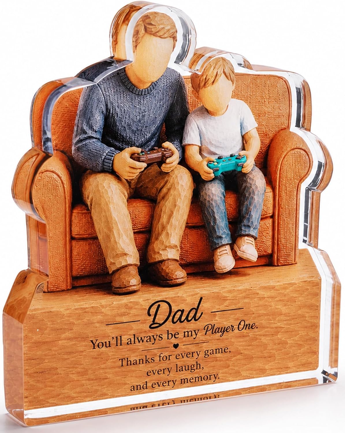 Dad Gamer Gift from Son, Father’s Day Birthday Christmas Gift for Dad, Funny Game Room Desk Decor for Daddy Stepdad Papa, Father Son Gaming Plaque