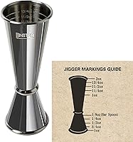 Vista 6 de Jigger para bartending, jigger de cóctel profesional japonés de acero inoxidable 304 de alta calidad y resistente, 2 onzas y 1 onza