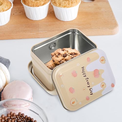 Miniatura 3 de Luxshiny Tarro hermético para galletas, bonita caja de hierro para galletas, cajas de dulces con asas, caja de lata para galletas, contenedor vacío