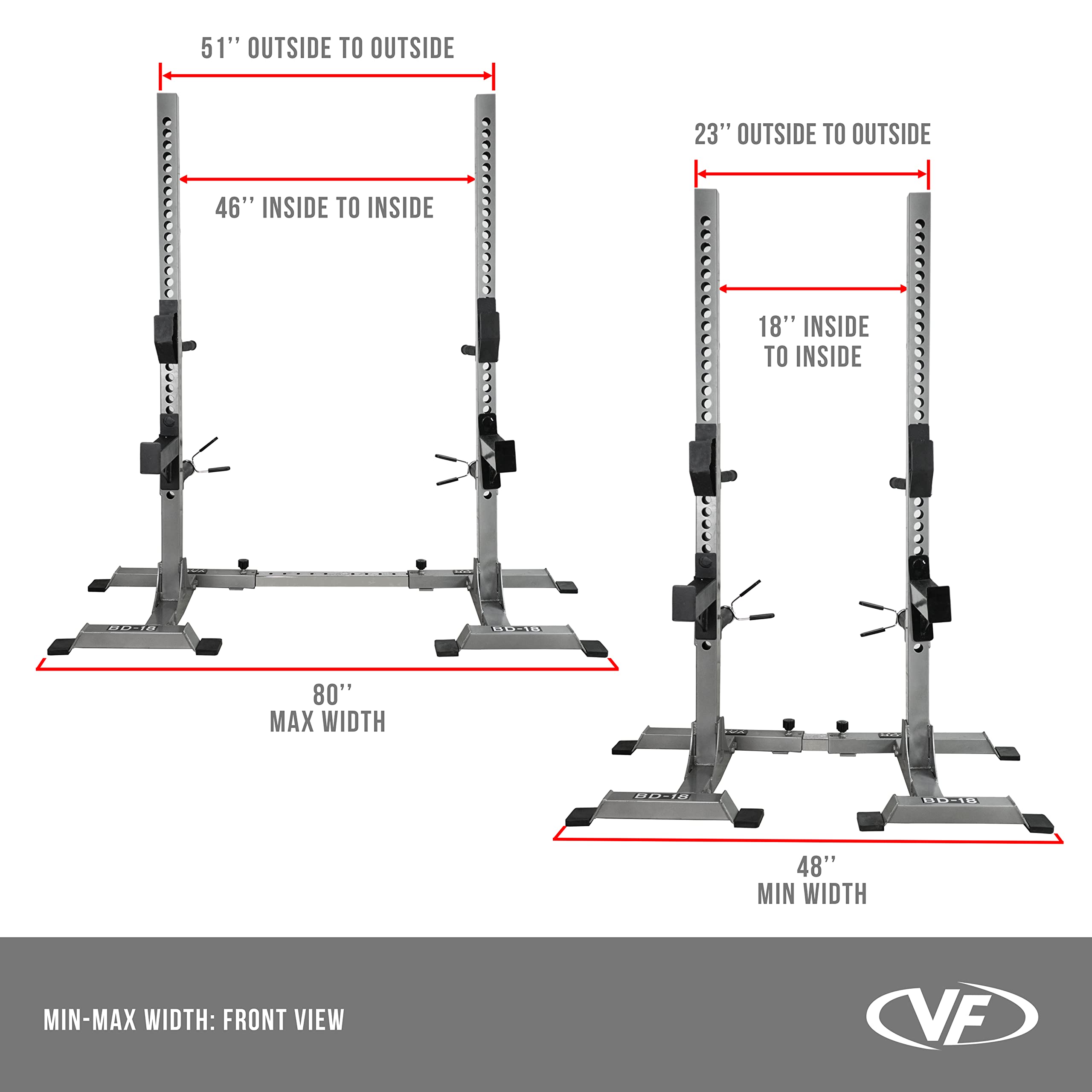 Valor Fitness Adjustable Squat Rack Bench Press Stand And Dip