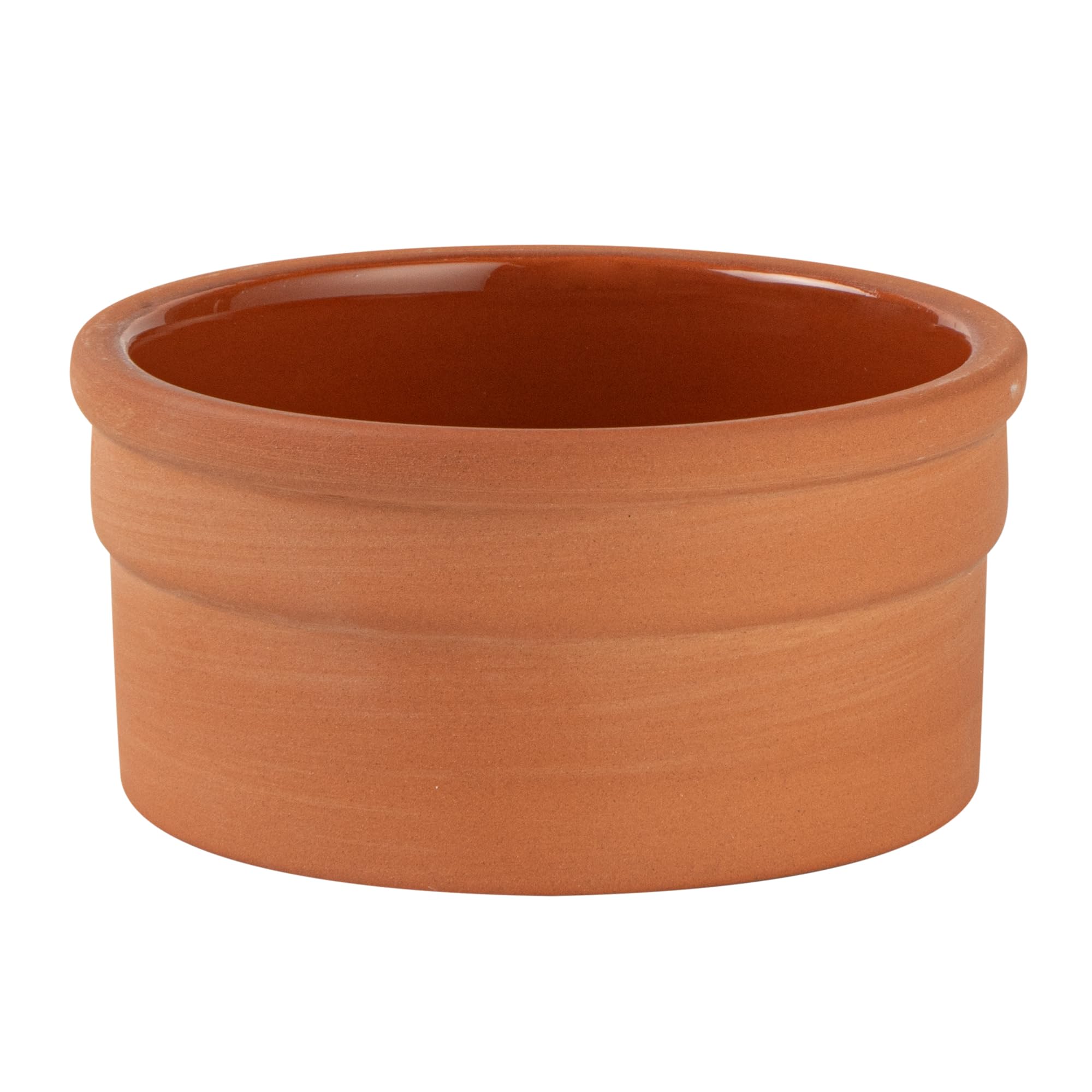 Restaurantware -Terra Tek - Cazuelas in terracotta da 144,6 g, 10 pentole in argilla smaltata marrone per cucinare, pronte per il forno, microonde, pentole in terracotta, lavabili in lavastoviglie,