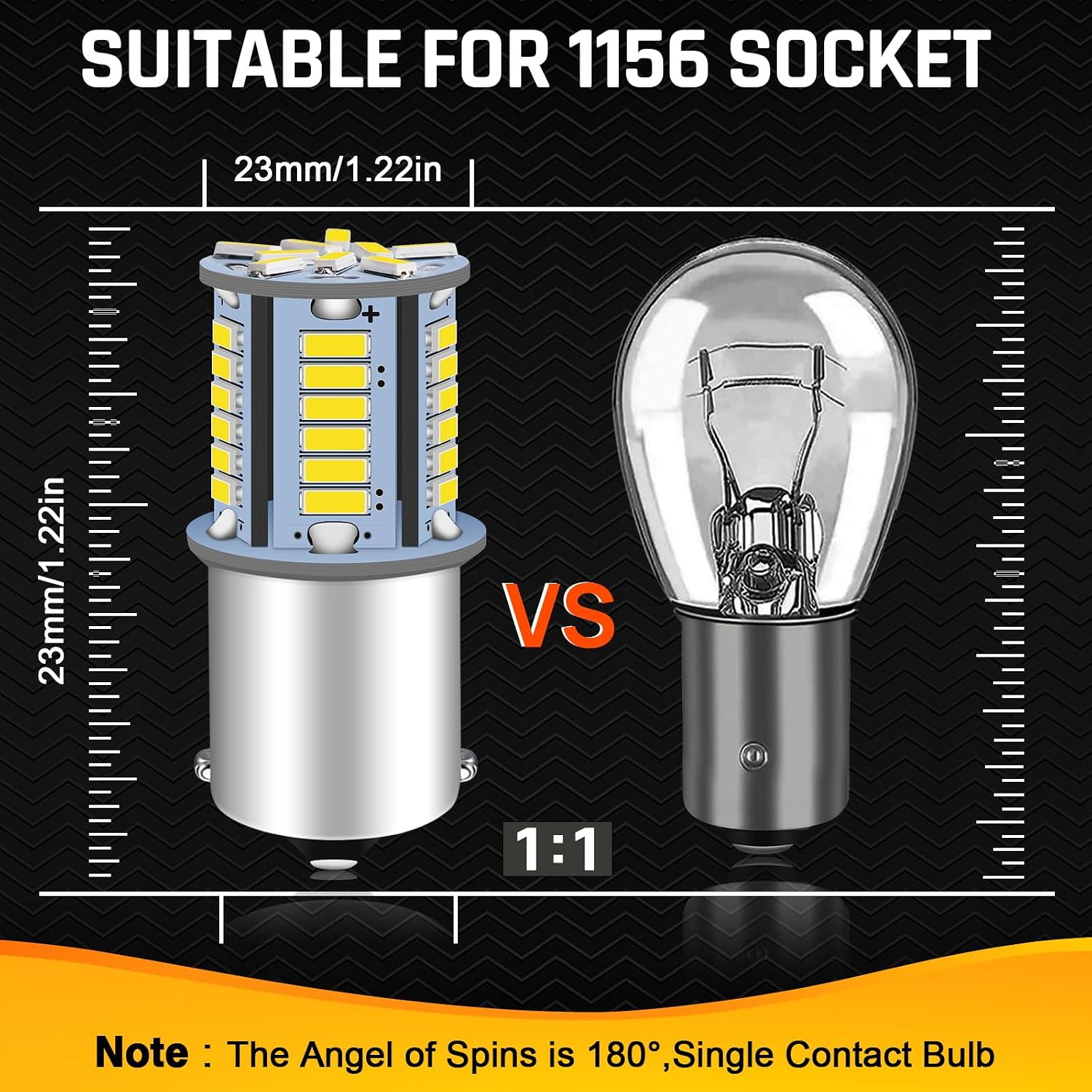 1156 LED Bulb White, 7506 1141 1003 BA15S RV Interior Light Bulbs 4014 39-SMD Replacement for 12V RV Interior Ceiling Dome Light/Travel Trailer/Boat Indoor/Camper Light Bulbs （10pack
