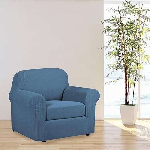 Miniatura 5 de HAOYONG Fundas de sofá jacquard de alta elasticidad para sofá, fundas de cojín separadas para sillón de sala de estar, fundas de 2 piezas para