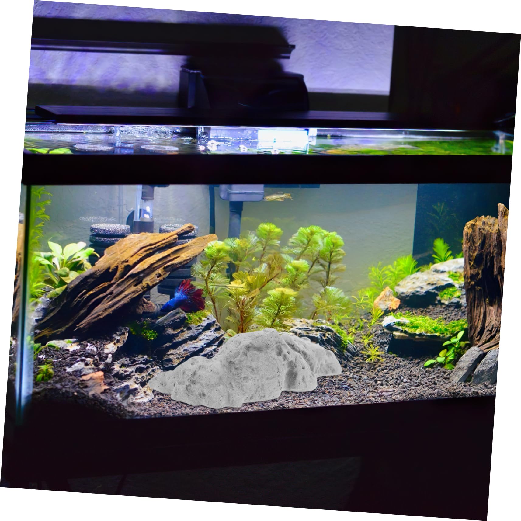 ULTECHNOVO 2stücke Mini Rockery Stein Dekoration Für Aquarien Naturstein Ornament Für Fischbecken Und -landschaftsdesign Und Leicht Für Garten Und Teichgestaltung