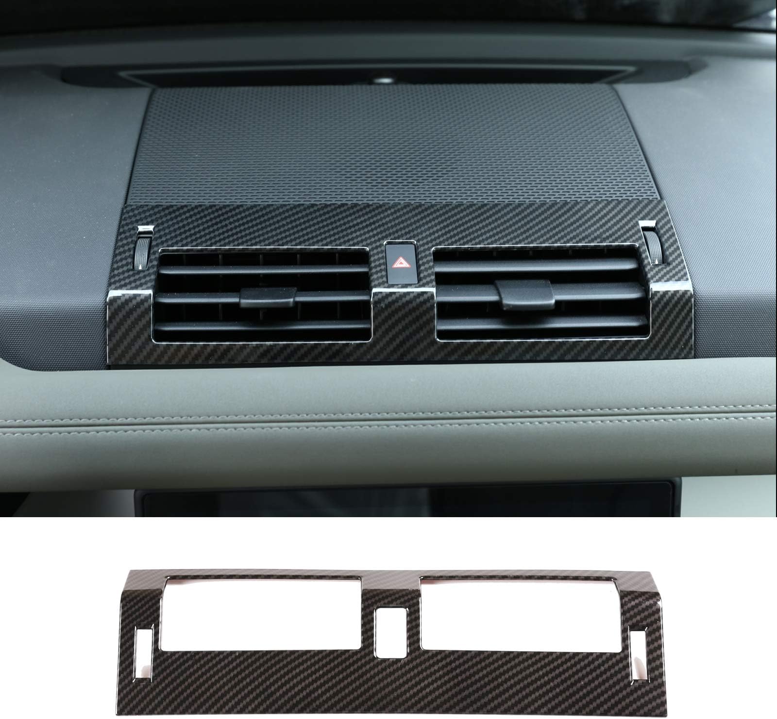 1pcs ABS Car Interior Center Console Air Conditioning Vent Cover Trim for Land Rover Defender 110 2020 (Carbon Fiber Style)