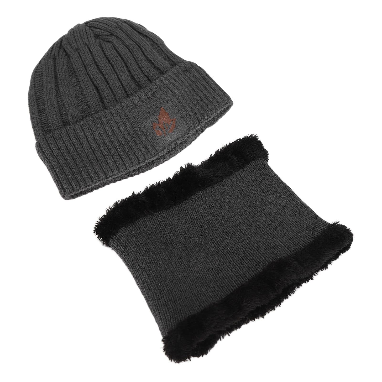 Bonnet Chauffant, Bonnet Chauffant électrique, Bonnet Thermique D'hiver et Ensemble D'écharpe Circulaire, Bonnet Chauffant à Batterie Chaude Rechargeable pour le Ski D'hiver, 3 Niveaux de(gris)