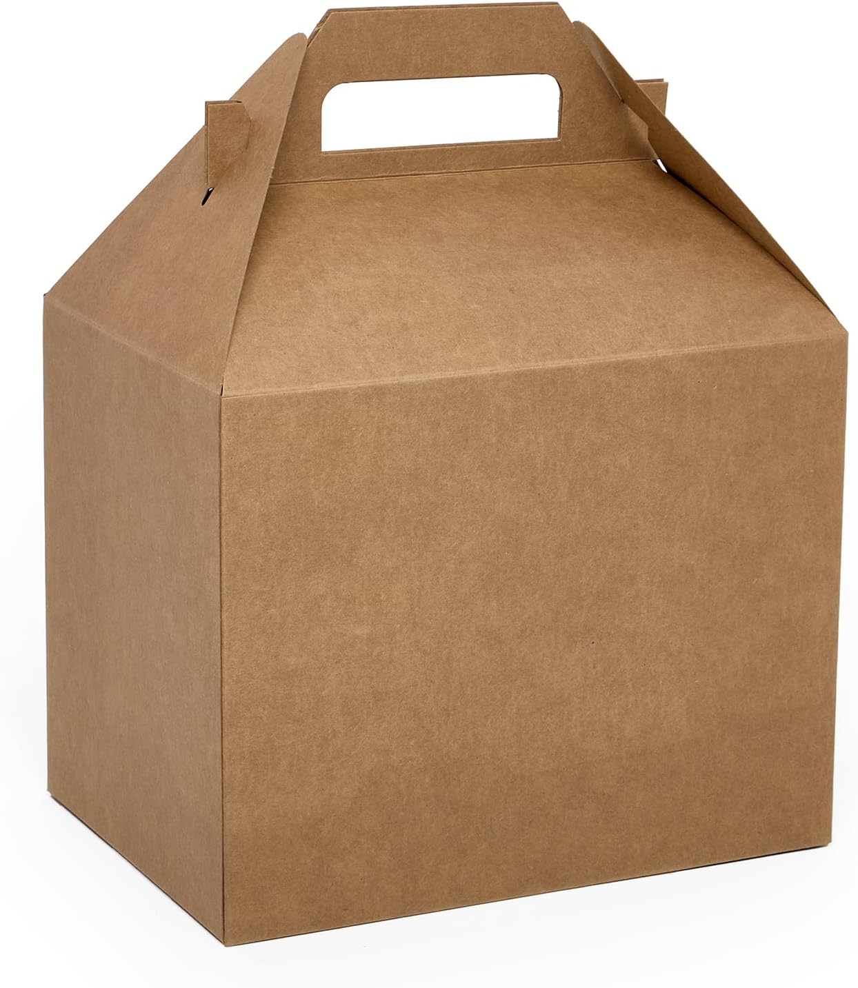 Paper Mart Large Gable Boxes, Pack of 10 Kraft Gable Boxes, 9 x 6 x 6 Inches, Food Packaging for Wedding Favors or Gift Packaging