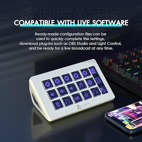 Miniatura 2 de AKP153 Controlador de estudio, Stream Deck, 15 teclas macro, acciones de activación en aplicaciones y software como OBS, Twitch, YouTube, consola