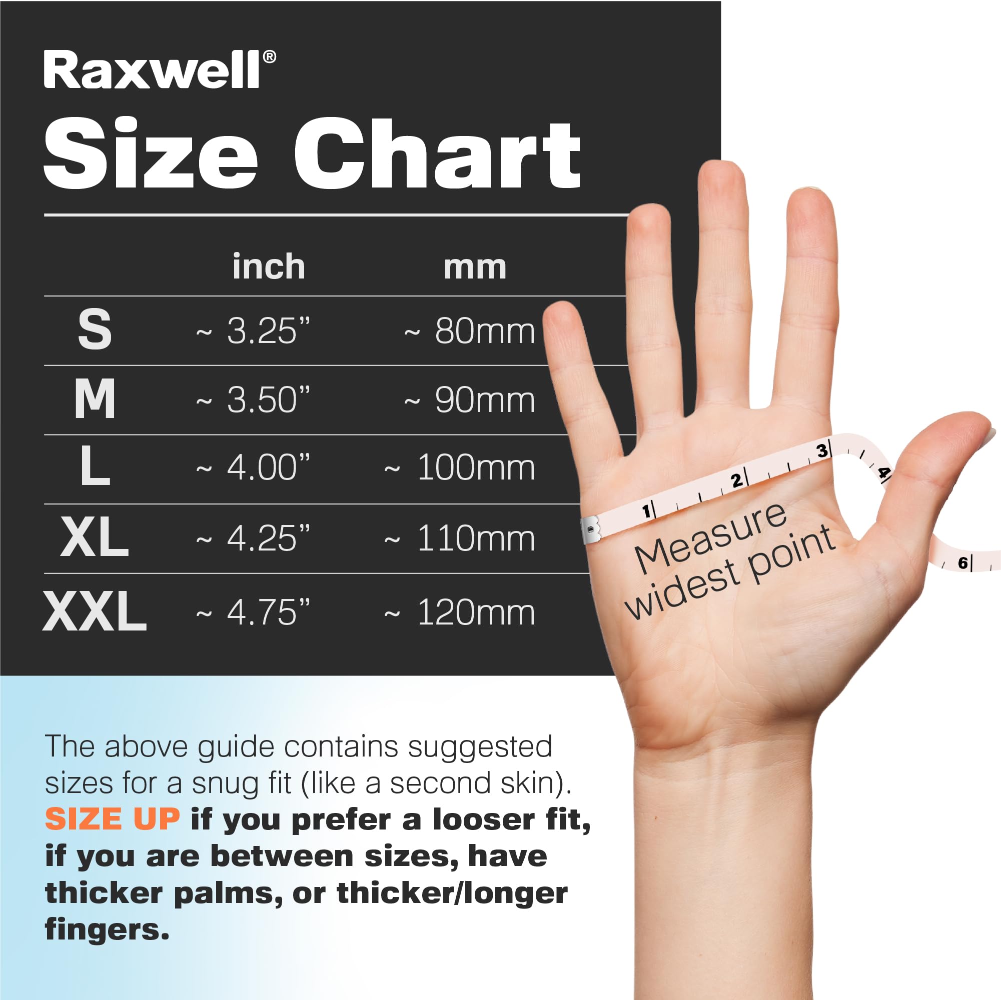 Raxwell 100 Stück orange Nitril Einweghandschuhe mittel | 8,5 mm starke Diamant-Griffhandschuhe | 100 Stück voll strukturiert, latex- und puderfrei | lebensmittelecht