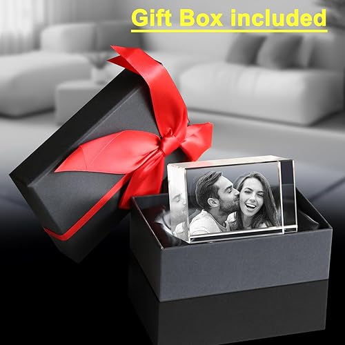 Miniatura 6 de Cristal fotográfico 3D, regalos personalizados para el día de San Valentín para mujeres, esposa, ella, él, mamá, cumpleaños personalizado,