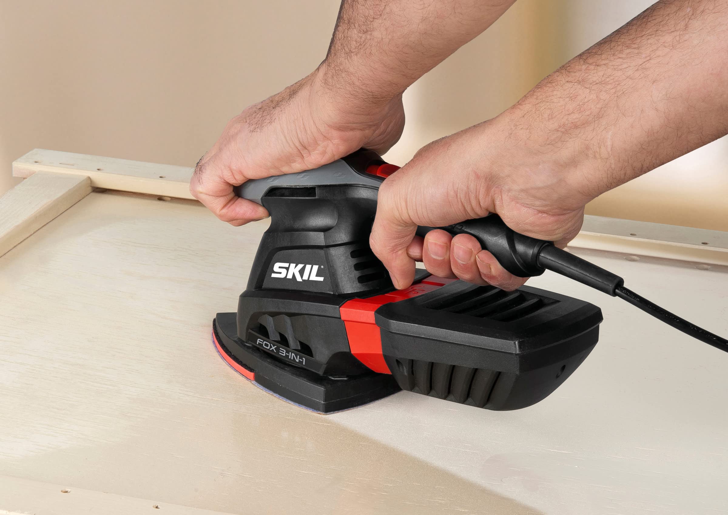 Skil 3-in-1 Multischleifer FOX 7220 AC (250W, 3-in-1 Gerät: Schwingschleifer, Exzenterschleifer, Deltaschleifer mit 10 tlg. Schleifpapierset und Tasche)