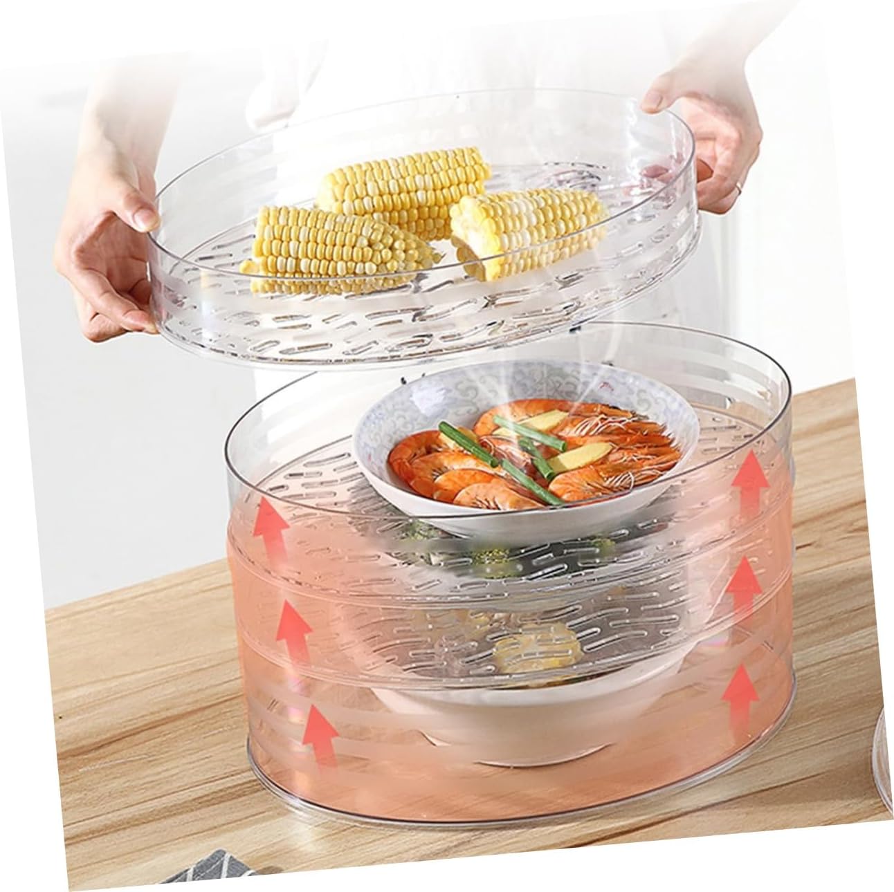 Mipcase Folding Multi-layer Food Cover Set 5pcs Plastic Dustproof Vegetable and Food Storage Covers with Lid for Home Kitchen Preservation