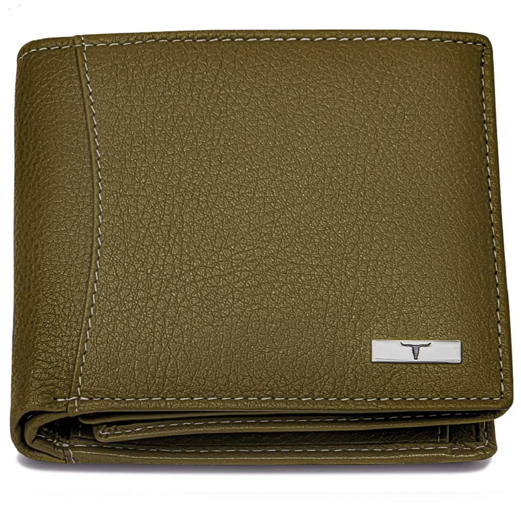 URBAN FOREST Oliver Leather Wallet for Men, Olive Green, Contemporary