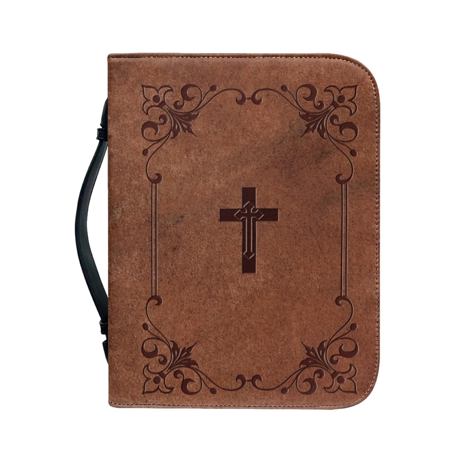 Bibelhülle – Buch-Organizer-Tasche aus PU-Leder, Vintage-Bibelhülle, tragbares Buch und manueller Schutz | Bibelabdeckung für Damen mit Reißverschluss, Bibelabdeckung für Damen, resistent