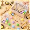 Soulchen 12 sets de juego de resortera David y Goliat incluye 60 pompones de fieltro vibrantes para regalo religioso, actividades de verano, deportes al aire libre y cacería 7
