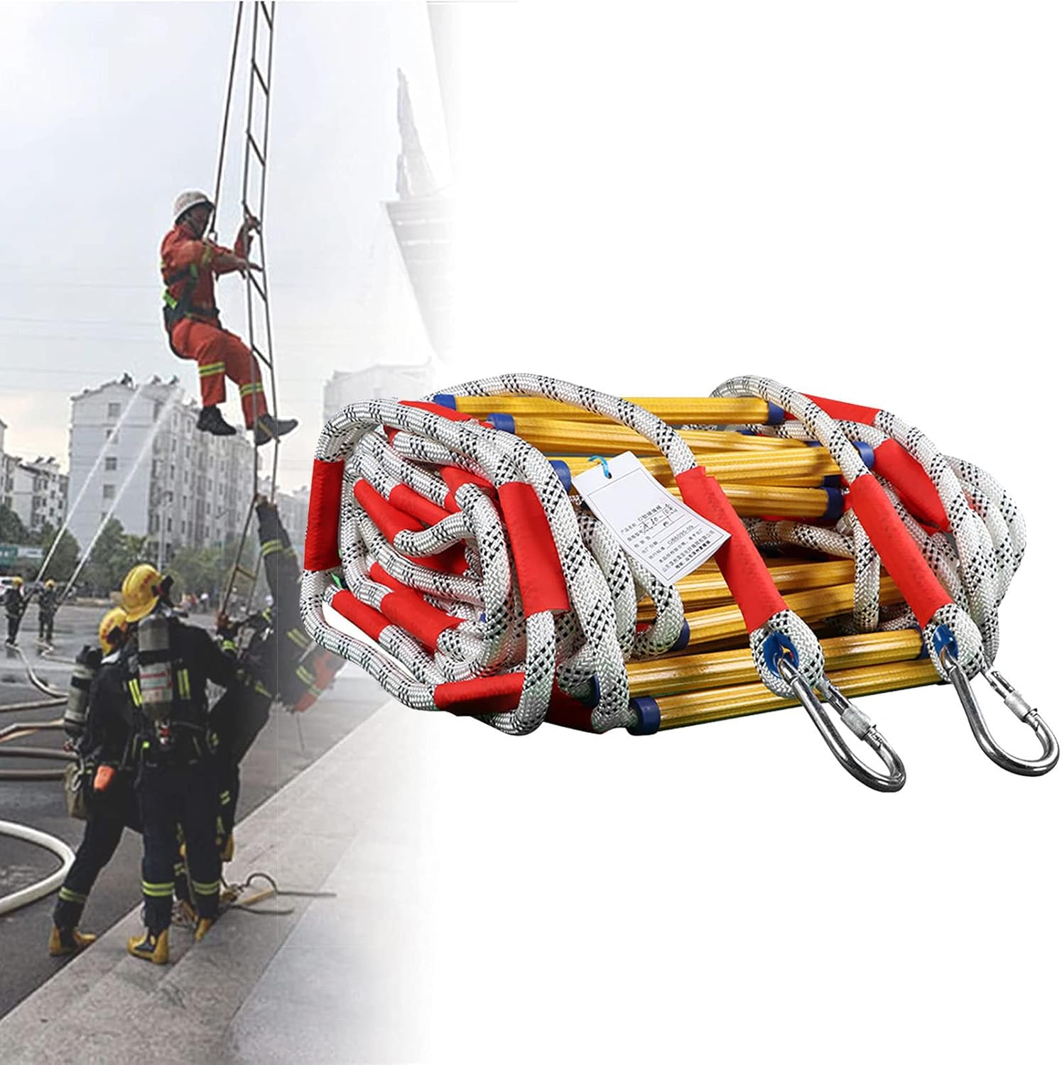 Emergency Fire Escape Rope Ladder Flame Resistant Safety Evacuation