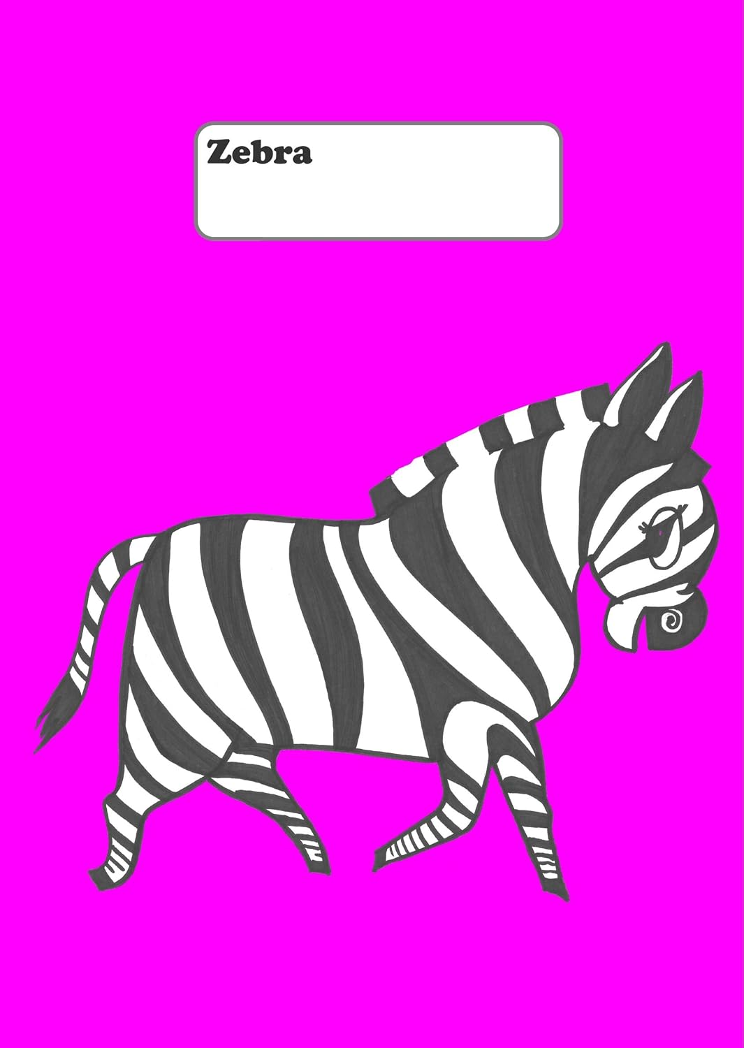 Notebook / Coloring Book / diary - Zebra (pink): DIN A4, lined