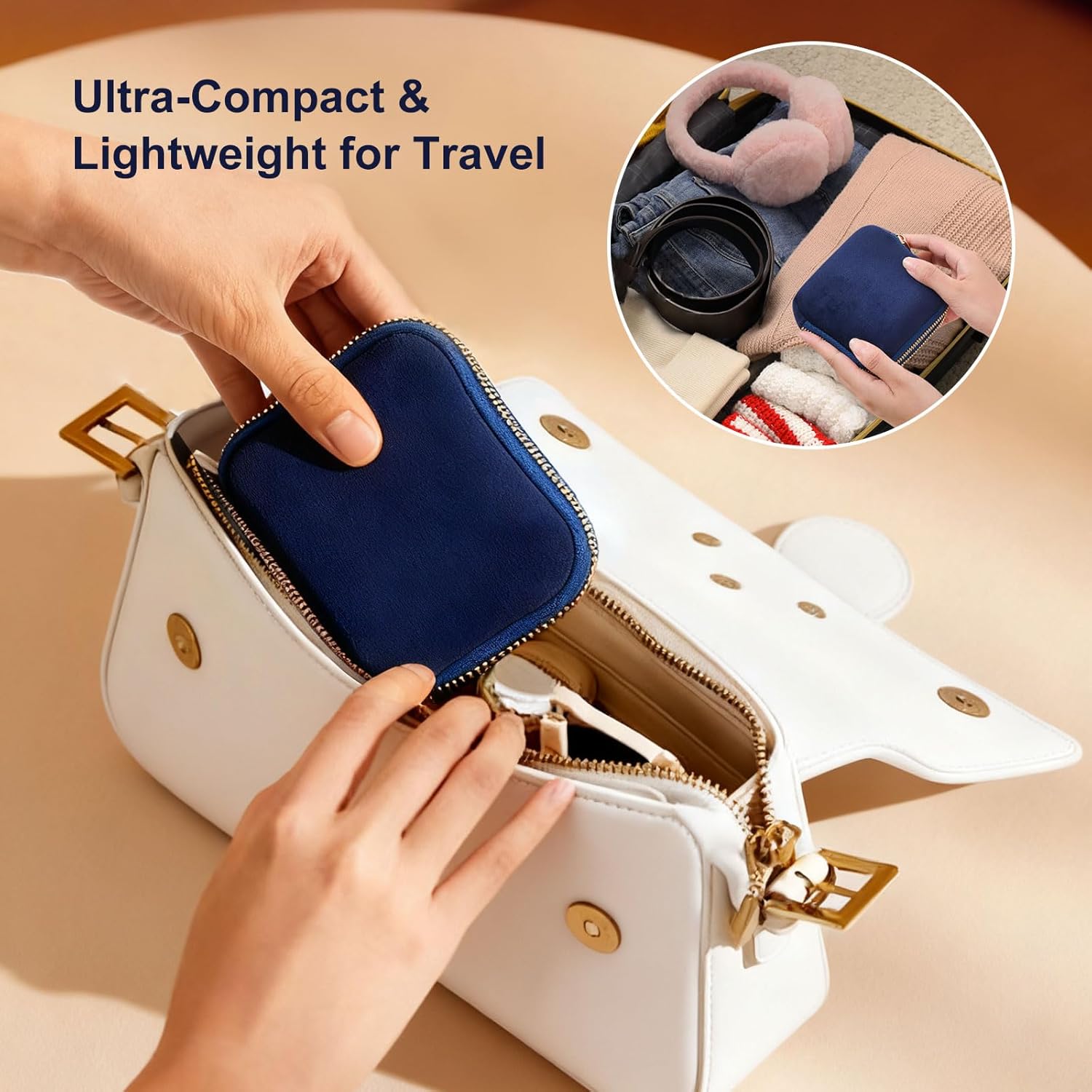 Double-zip Jewelry Pouch for Travel, Multi-compartment Jewelry Organizer Bag,Small Jewelry Case with Soft Velvet for Rings Earrings & Bracelets, Gifts for Women.Blue. Not Rigid.(Blue) - Image 6