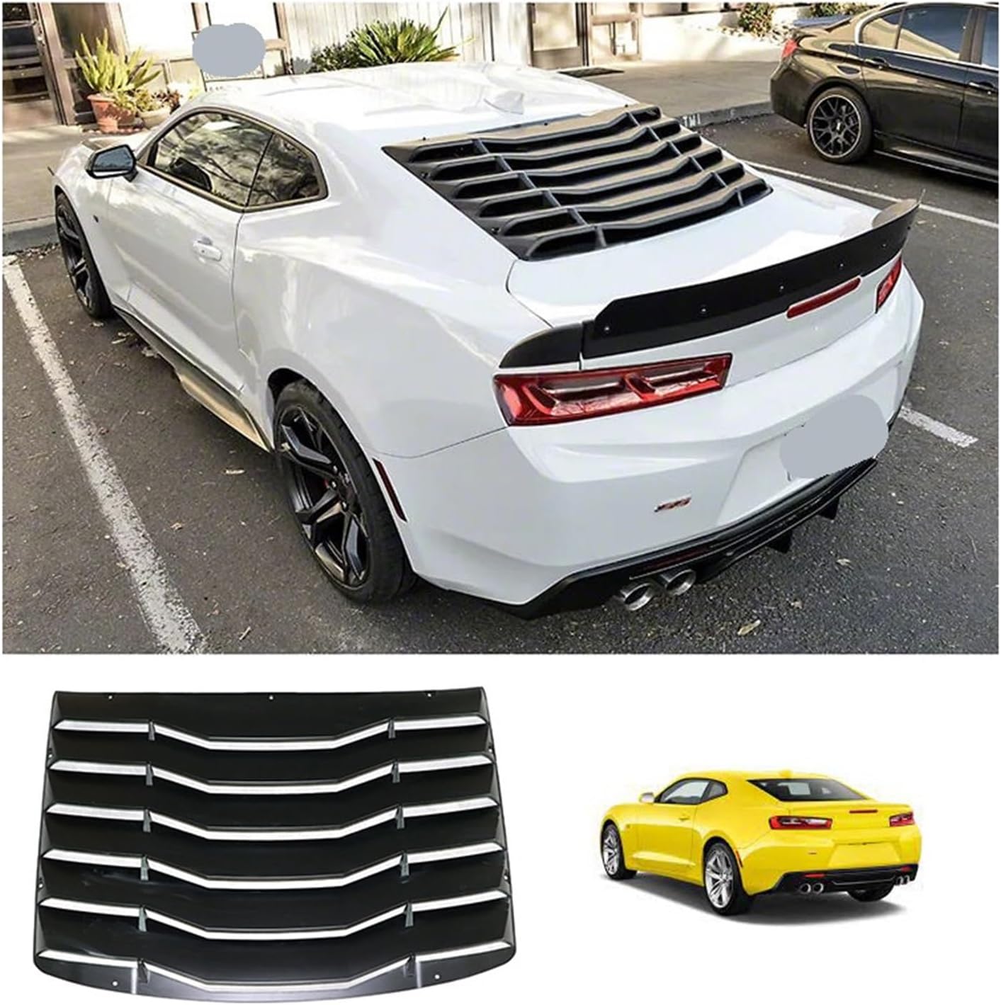 Auto Part Style Modern Rear Window Louver Compatible with Chevrolet Camaro 2016-2023