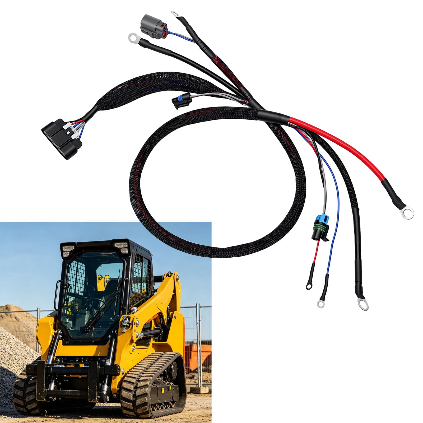 Keenso Arnés de Cables Apto para Equipos El Arnés de Cables Tejido de Alta Resistencia Se Conecta de Manera Eficiente para la Construcción 1 X Unidad