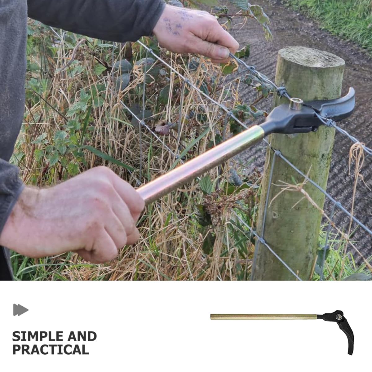 Attrezzo portatile per recinzioni, resistente, per recinzioni da giardino, fattoria e ranch, attrezzatura agricola essenziale per una facile installazione e riparazione