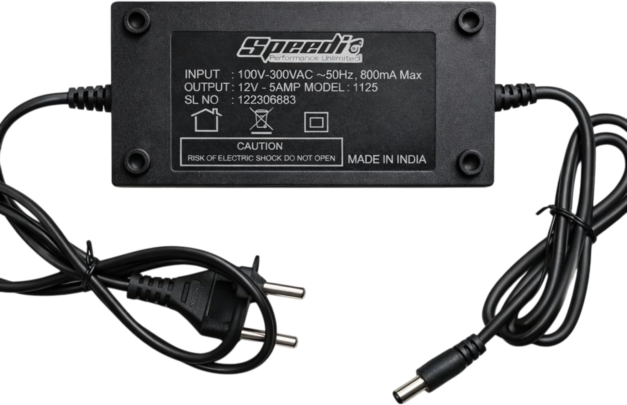 Speedio 12V 5A SMPS Power Adapter | 100V–300V AC Input | High Efficiency AC to DC Power Supply for CCTV Camera, DVR, NVR, LED Strip, Router & 12V Devices