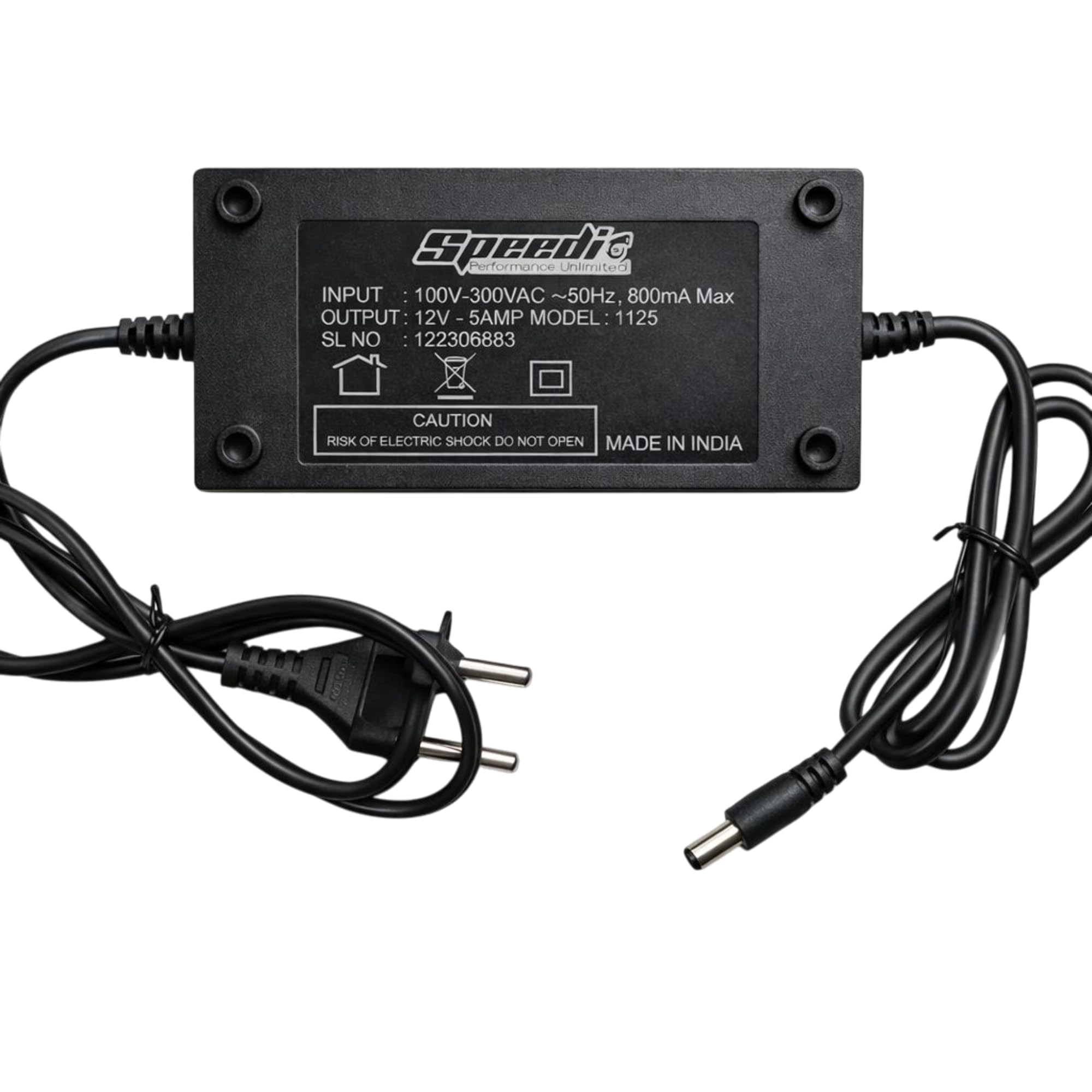 Speedio 12V 5A SMPS Power Adapter | 100V–300V AC Input | High Efficiency AC to DC Power Supply for CCTV Camera, DVR, NVR, LED Strip, Router & 12V Devices