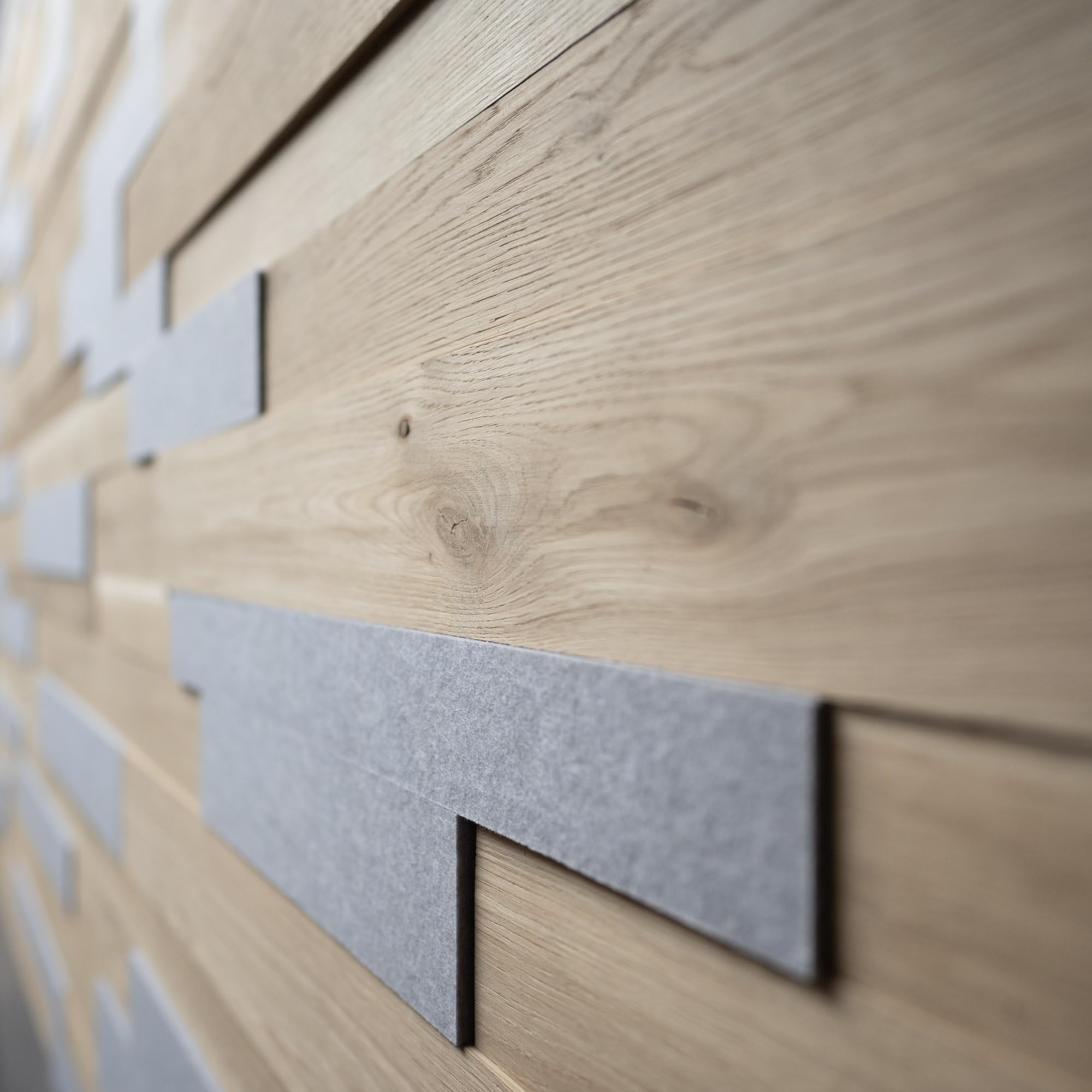 Panneaux muraux acoustiques en chêne et feutre, panneaux muraux 3D, chêne texturé, revêtement en bois, design mural en bois, modèle OZO Acoustic Platinum (1 m2)
