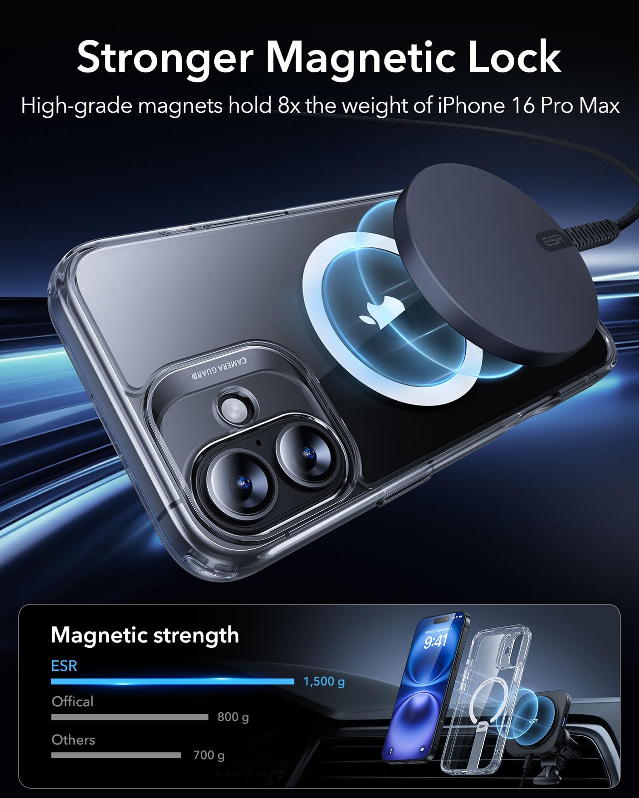 ESR for iPhone 16 Case with Stand, Compatible with MagSafe, Magnetic Kickstand Case for iPhone 16 - Image 4
