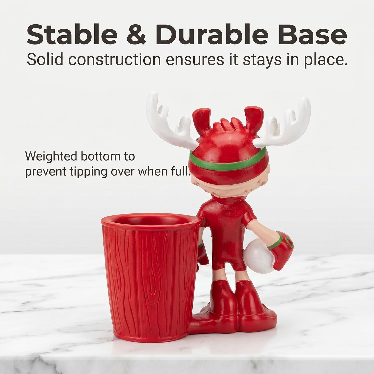 2026 World Cup Mascot Pen Holder Moose Maple, Kubek na Ołówki z Figurką Piłkarską z Żywicy, Organizer na Biurko, Dekoracja Biura, Prezent dla Dzieci i Uczniów