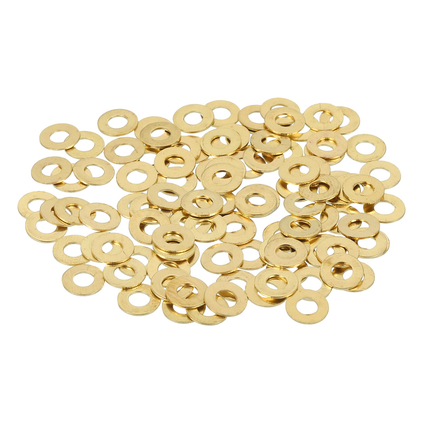QUARKZMAN 110 Pz Rondelle Piatte Ottone M3, Kit Di Rondelle Schiacciate In Rame Per Bulloni Viti Riparazioni Meccaniche e Outdoor, 3mm×7mm×0.5mm(ID×OD×Spessore)