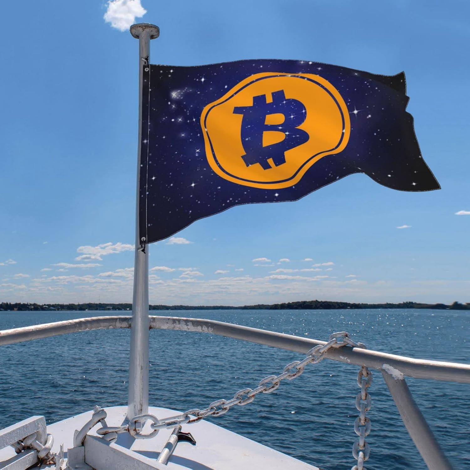 Bitcoin Maximalist Symbol Logo Cryptocurrency Flag 4X6 Feet - Vivid Color and Fade Proof - Outdoor Flag Garden Flag House Flag with Grommets