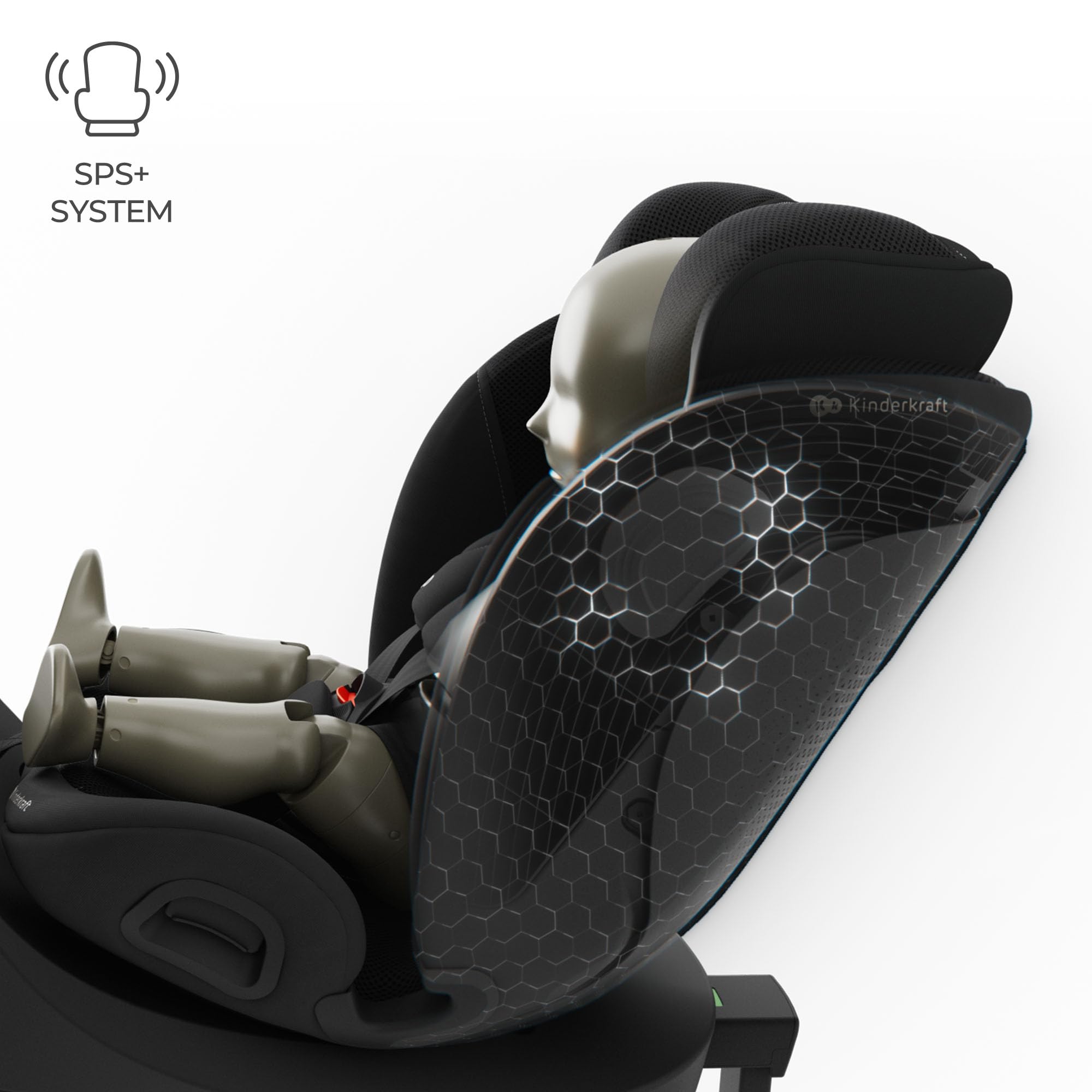 Kinderkraft I-360 2 PRO Silla de coche, I-SIZE 40-150 cm, Isofix, Silla coche bebé, para niños, Ajustable, Sillade, RWF, FWF, Asiento de coche, 360º, Grupo 0+/1/2/3, 0-36 kg, Negro