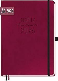 Häfft® Wochen-Notiz-Kalender 2026 A4 "Berry" Buchkalender, Planer Notiz-Timer, Terminplaner, Wochenkalender, Organizer, Terminkalender mit Einstecktasche - nachhaltig & klimafreundlich