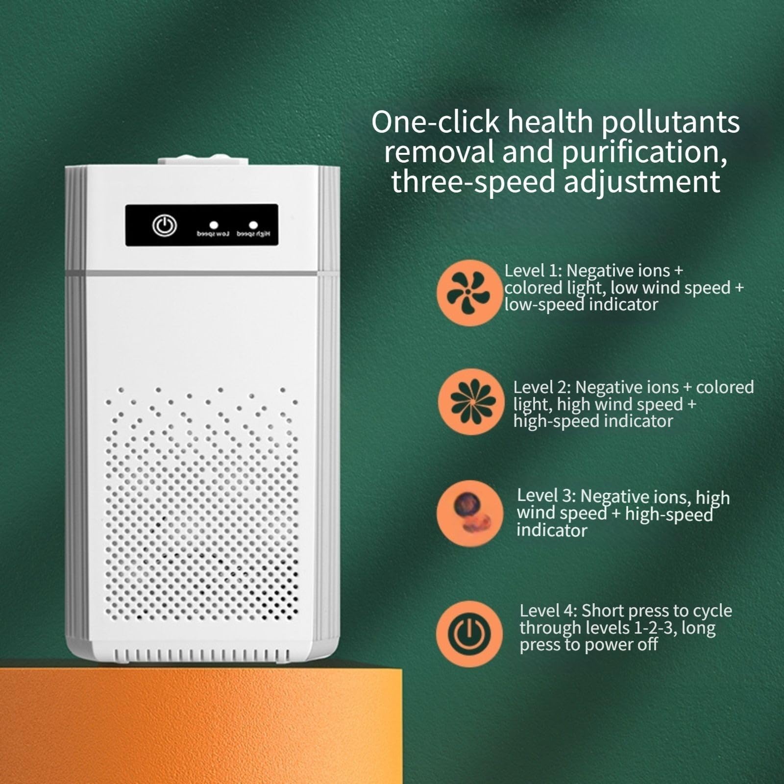 Purificador de aire con filtro HEPA silencioso de 36 dB, control por