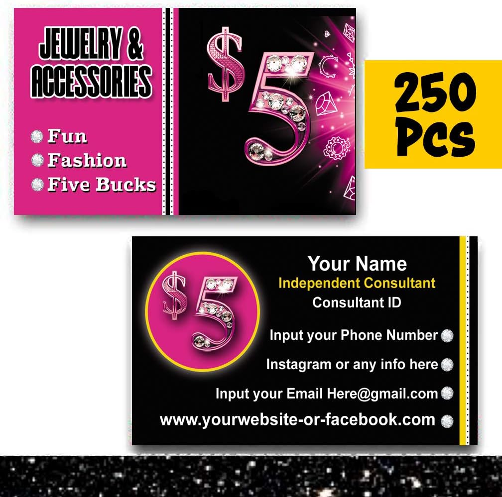 Custom Jewelry Business Cards 2"x3.5" for Papa Independent Consultant Jewelry and Accessories Promotional items, Customize with Your own Info