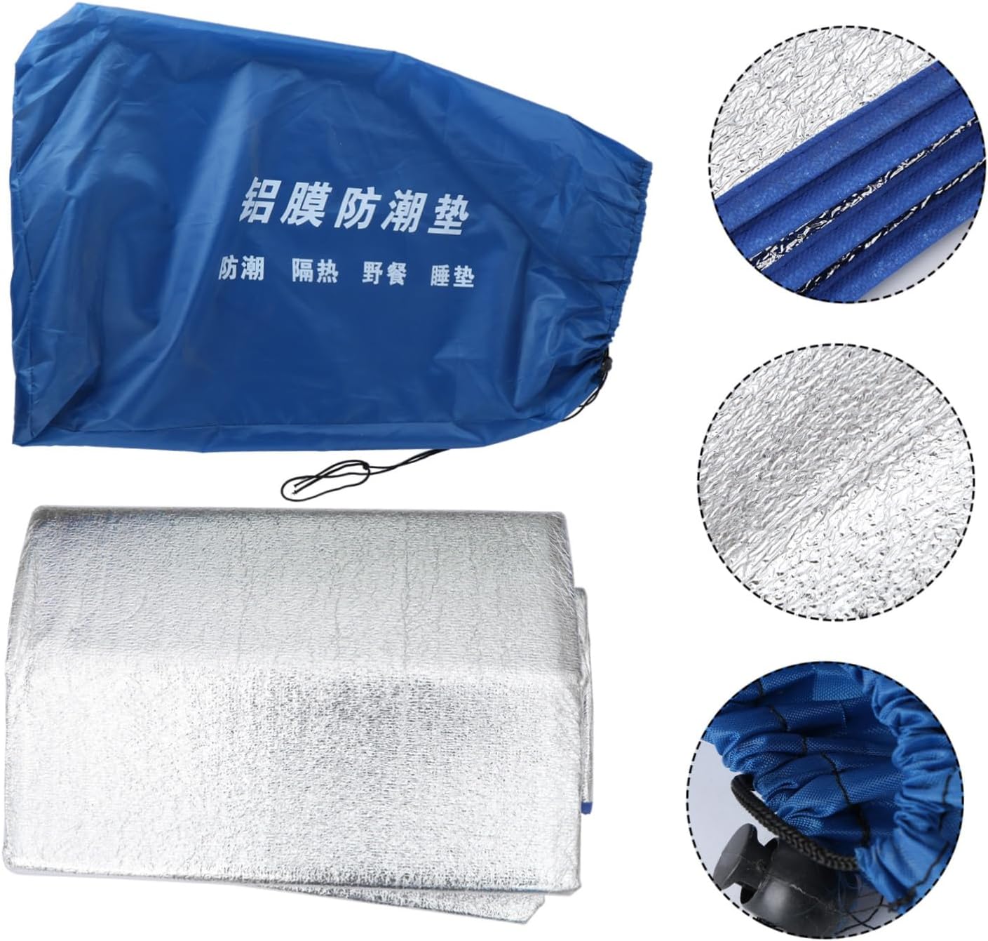 Outdoor Dampproof Camping Mat Lightweight Foldable Aluminum Film Picnic Blanket Cushion for Hiking Tent Moisture-Resistant Sleeping Pad Random Color