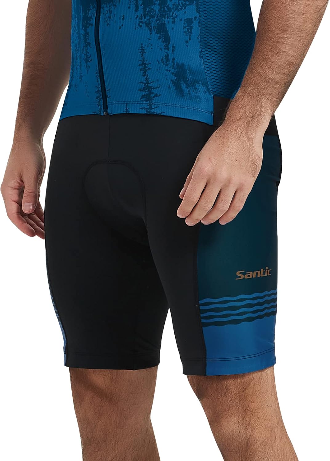 Santic Cycling Shorts Men Padded Bike Shorts for Men Cycle Shorts Biking Shorts Breathable