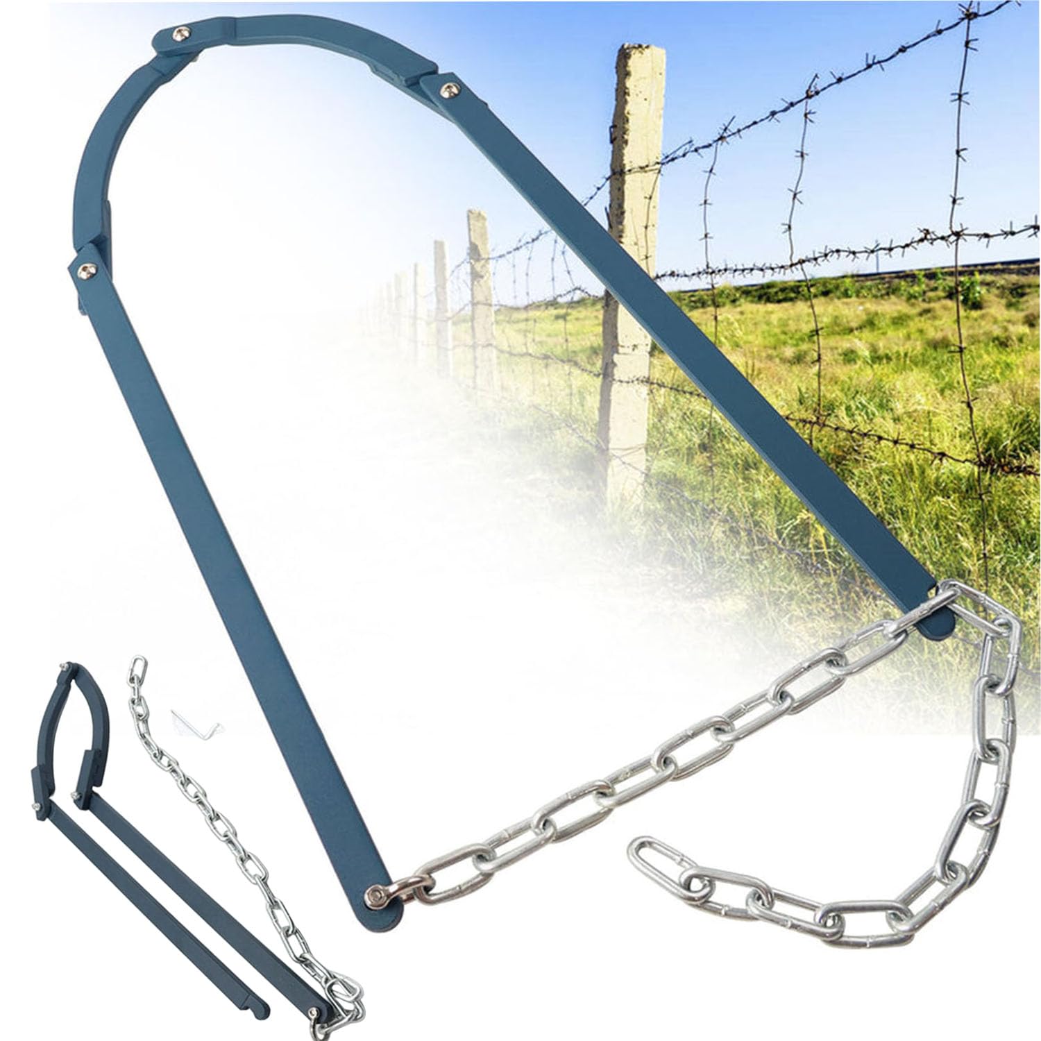 Manual Fence Repair Retainer, Fence Fixer, Fence Restoration Stretcher Tool, Maintenance Tool of Livestock Fence Lines, Suitable for Barbed Wire, Cowshed Farm, Horse Fence, Garden Lawn Fence