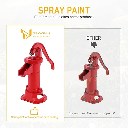 Miniatura 7 de Samger - Bomba de agua manual de hierro fundido con kit de reparación de cuero, válvula inferior de cuero y taza de cuero, elevación máxima de 25