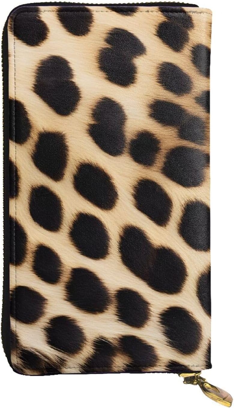 Ultra Fiber Leather Long Handheld Rough Leopard Printed Wallet, Suit For Daily Use By Men And Women, Can Store Banknotes, Credit Cards, Coins.