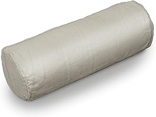 Bean Products Neck Roll Pillowcases | Traditional, Breathable All-Natural Linen | Oatmeal (6