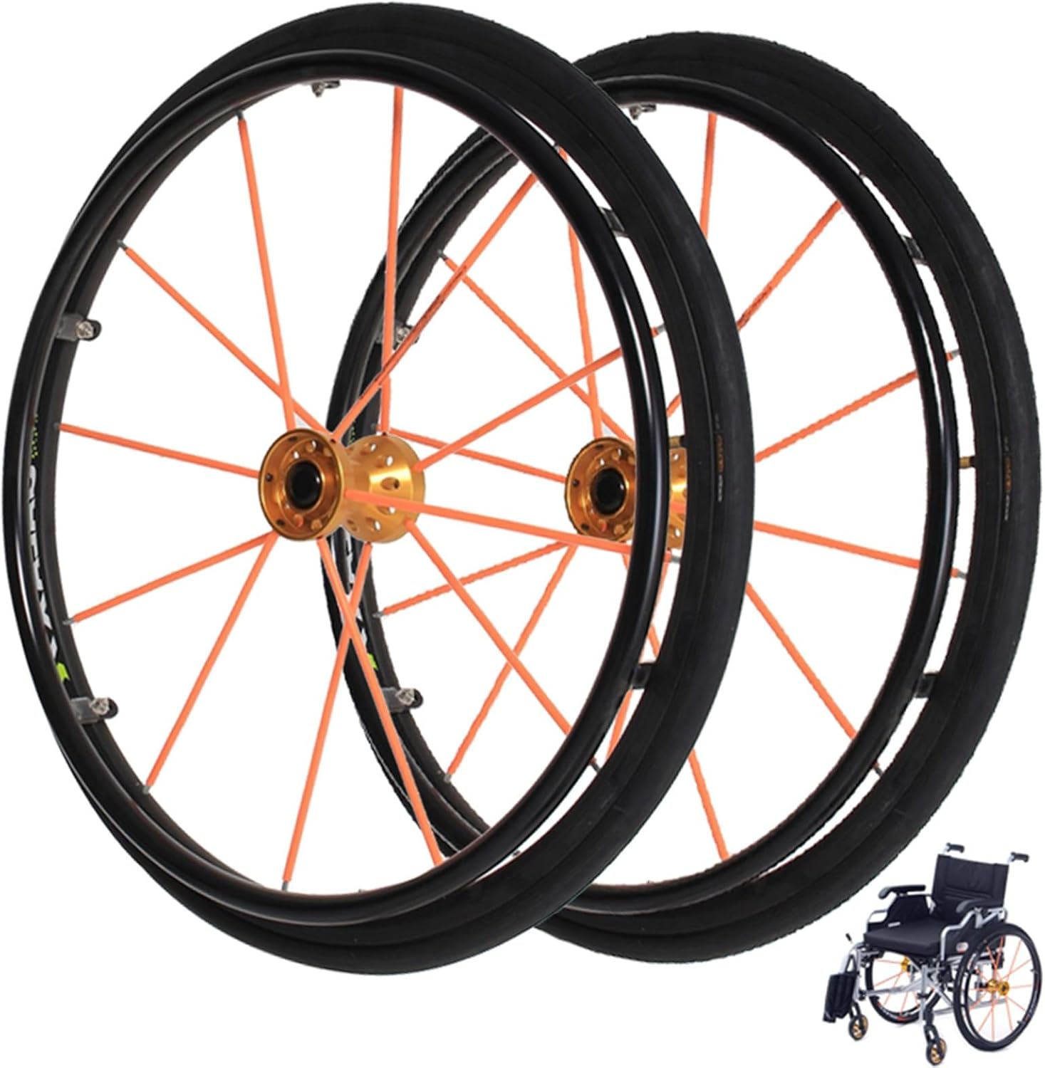 Wheelchair Rear Wheels Pneumatic Tires for Wheelchair (Pair