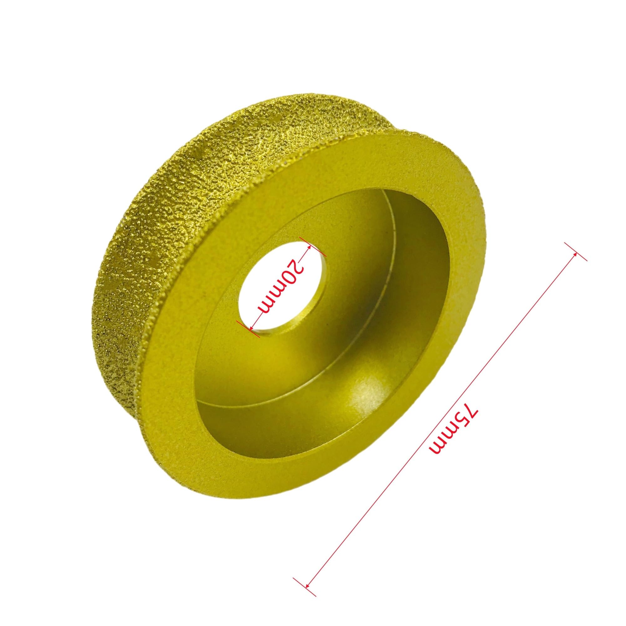 Schleifscheibe für Kantenprofile 1 Stück Bohrung 20 mm Durchmesser 75 mm trocken vakuumgelötete Diamant-Profilschleifscheibe Full Bullnose Edge Diamant-Schleifscheibe(1Pcs-35mm)