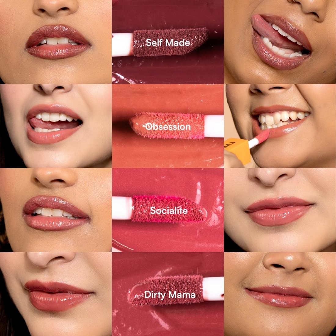 TYPE BEAUTY INC. Light Up Lip Gloss with SPF 35 PA+++ For Pigmented Lips | Niacinamide & Vitamin C | Hydrating Lip Care | High-Shine & Nourishing Formula | For Girls & Women - Dirty Mama (408) | 4.5ml 3