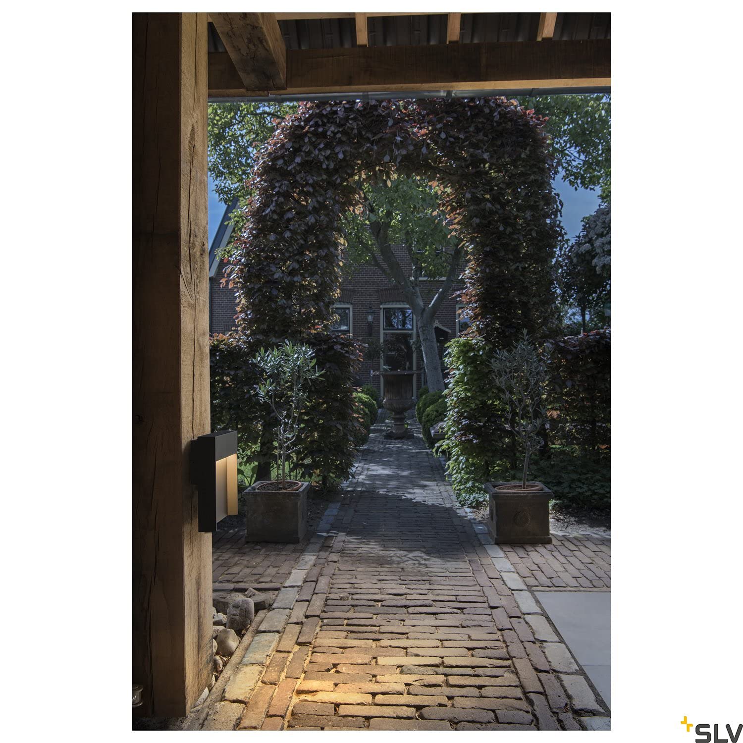 SLV LED Wandleuchte FLATT für die Außenbeleuchtung von Hauseingang, Wänden, Wegen, Terrassen, Fassaden, Treppen | LED Wandlampe, Aussenleuchte, Gartenlampe // CCT Switch (3000K/4000K), 460 Lumen, 14W