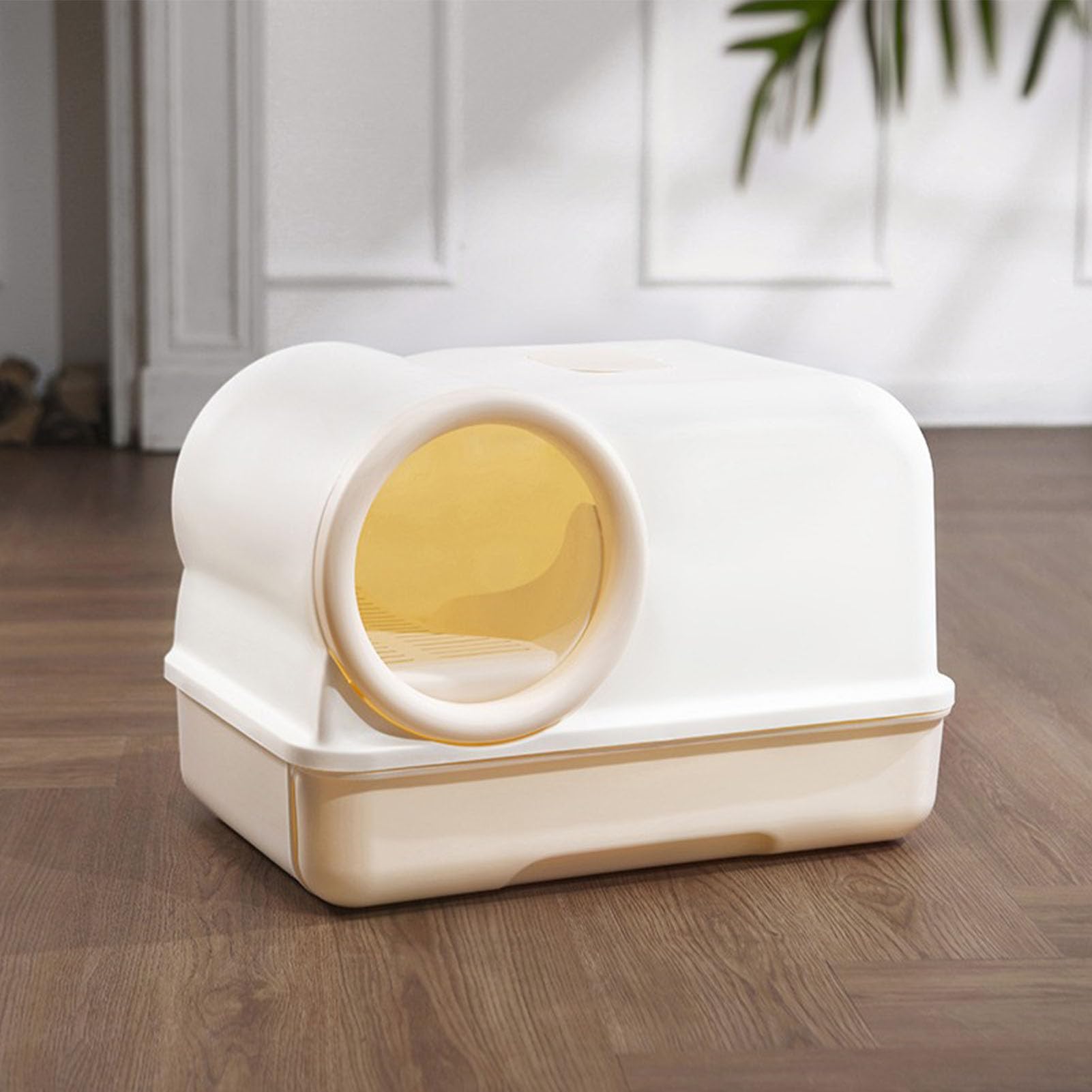 Katzenklo mit Haube, Geruchsneutralisierend und Auslaufsicher mit Korridor-Design, für den Innenbereich