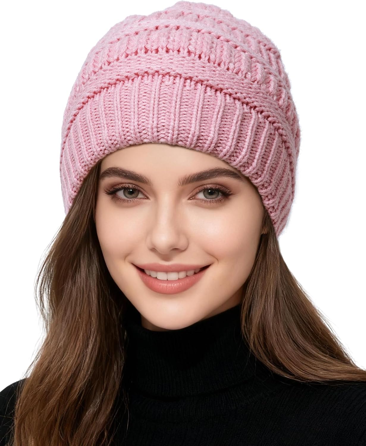 ACECHA Satin Lined Beanie Hat for Women Men – Thermal Winter Hats, Warm Stretchy Knit Skull Cap for Cold Weather